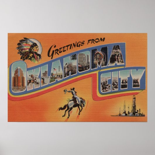 Poster Oklahoma City, Oklahoma - Scènes de grandes lettre (Devant)