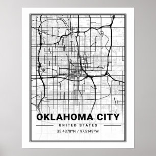 Poster Oklahoma City Oklahoma USA Travel City Plan