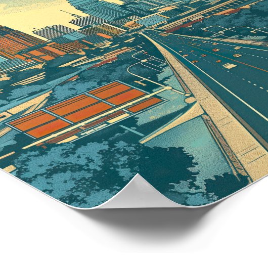 Poster Oklahoma City USA célèbre Travel Place (Coin)