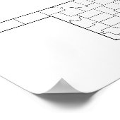 Poster Oklahoma Counties Blank Outline Map (Coin)