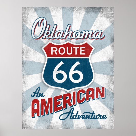 Poster Oklahoma Route 66 Amérique Vintage (Devant)