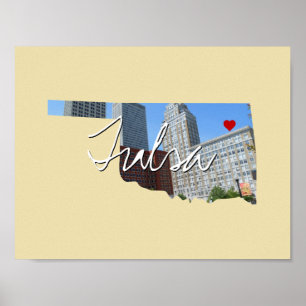 Poster Oklahoma State Photo insert and town name