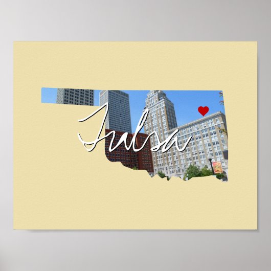 Poster Oklahoma State Photo insert and town name (Devant)