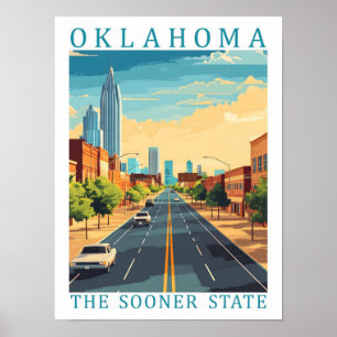 Poster Oklahoma the Sooner State USA Travel Place