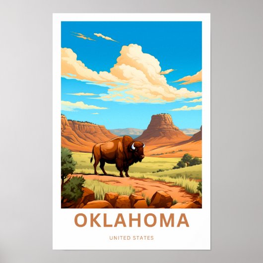 Poster Oklahoma United States Travel Print (Devant)