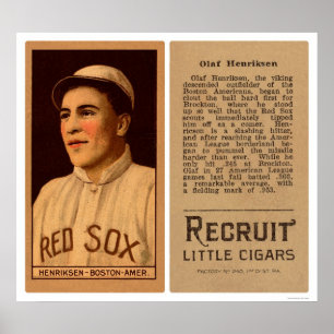 Poster Olaf Henriksen Red Sox Baseball 1912