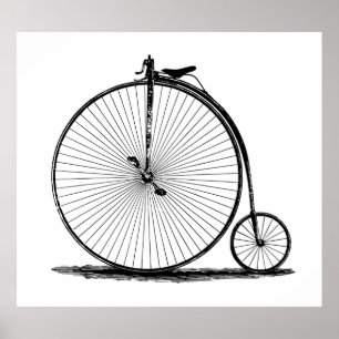 Poster old 19th century penny farthing l Vintage