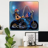 Poster Old American Biker (Bureau à domicile)