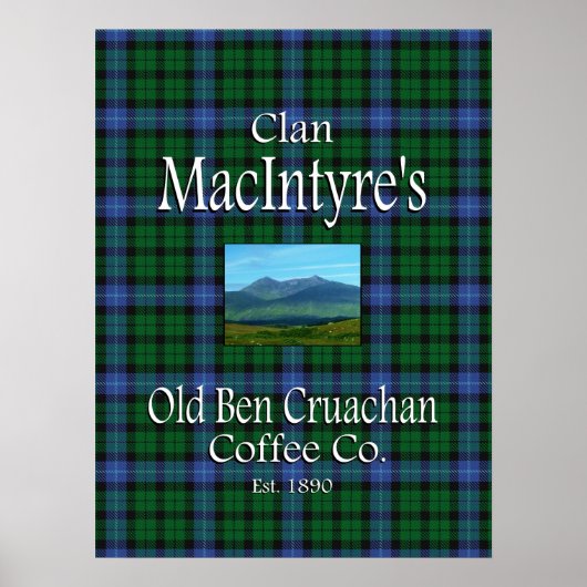 Poster Old Ben Cruachan Coffee Co de Clan MacIntyre. (Devant)