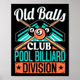 Poster Old Club Pool 8 Ll Billard Division For Men Cadeau
