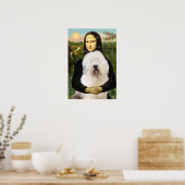 Poster Old English Sheepdog - Mona Lisa (Cuisine)
