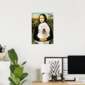 Poster Old English Sheepdog - Mona Lisa (Bureau à domicile)