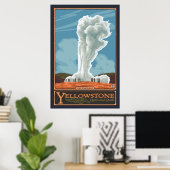 Poster Old Faithful Geyser - Yellowstone Nat'l Park (Bureau à domicile)