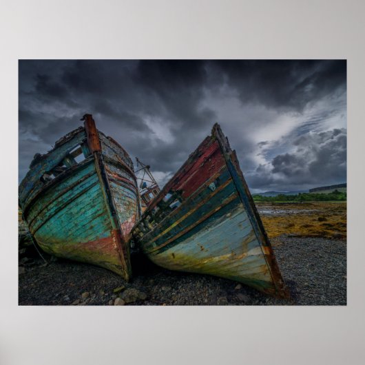 Poster Old fishing boats (Devant)