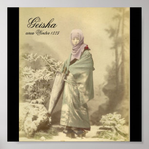Poster Old Geisha photo vers l'hiver 1885