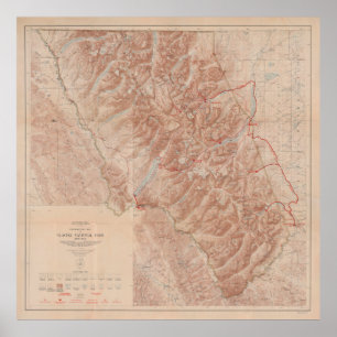 Poster Old Glacier National Park Map (1914)