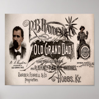 Poster Old Grand Dad Whiskey au Mash aigre
