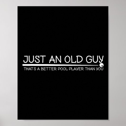 Poster Old Guy Pool Player Conception Cadeau Pour Elder B (Devant)