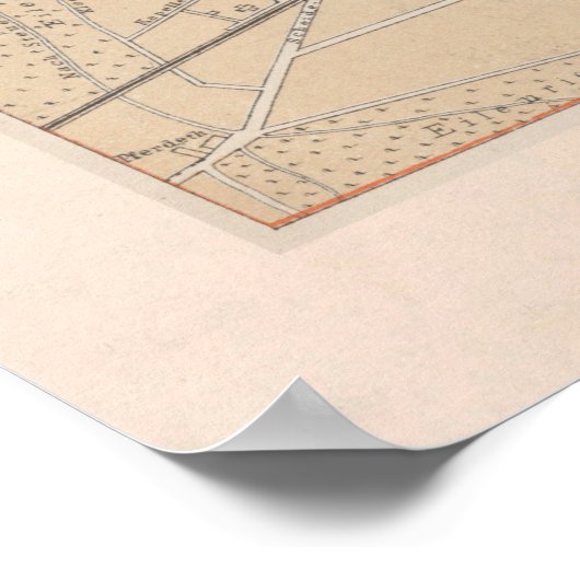 Poster Old Hanover Germany Map (1887) (Coin)