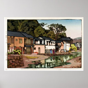 Poster Old Japanese Village Ukiyo–e