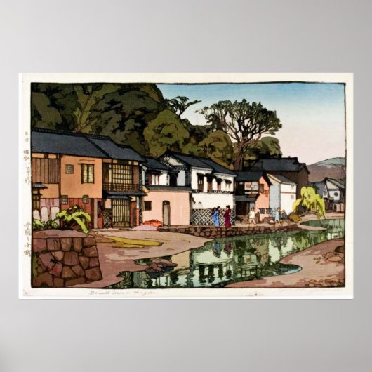 Poster Old Japanese Village Ukiyo–e (Devant)