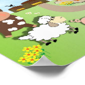 Poster Old MacDonald Avait Une Ferme Image Mignonne Enfan (Coin)