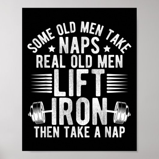 Poster Old Men Gag Workout Gym Fitness Exercise Weightlif (Devant)