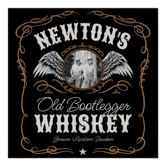 Poster Old Moonshine Whiskey Étiquette AJOUTER PHOTO Nom  (Devant)