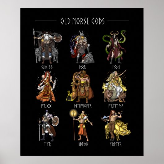 Poster Old Norse Gods (Devant)