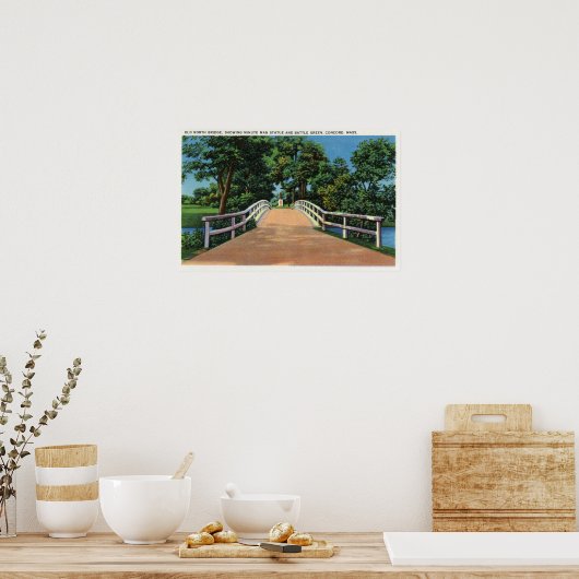 Poster Old North Bridge Vue de Minute Man Statue (Cuisine)