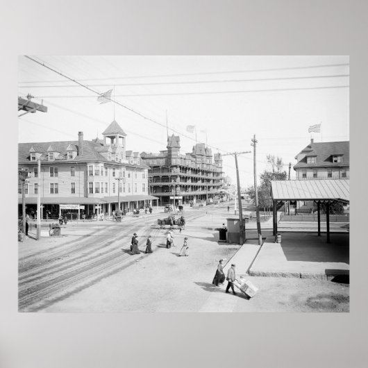 Poster Old Orchard Beach Hotels, 1904 (Devant)