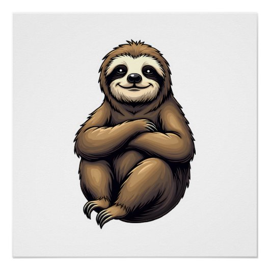 Poster Old Print Sloth Art Vintage Graphic 2 (Devant)