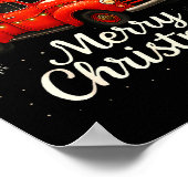 Poster Old Red Truck Santa Hat Xmas Tree Merry Christmas  (Coin)