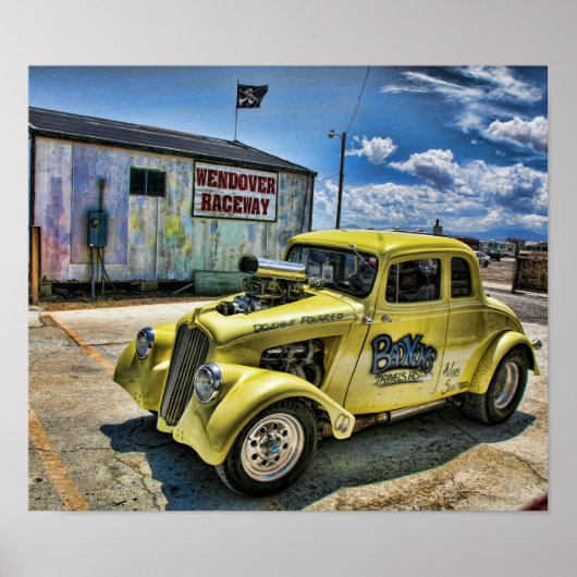 Poster Old School Willys Race Coupe (Devant)