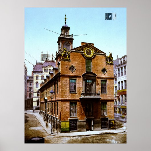 Poster Old State House à Boston (1900) (Devant)