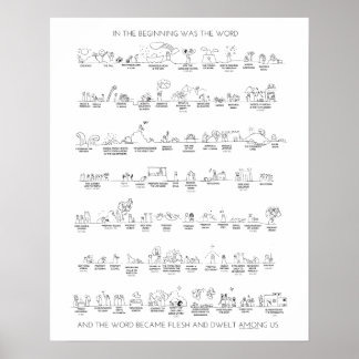 Poster Old Testament Timeline to Christ in Black and Whit