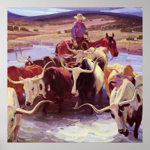 Poster "Old Texas" par W Herbert Dunton