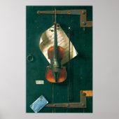 Poster Old Violon Still Life par William Michael Harnett (Devant)