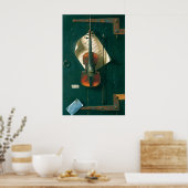 Poster Old Violon Still Life par William Michael Harnett (Cuisine)