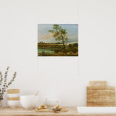 Poster Old Walton's Bridge, 1755 (huile sur toile) (Cuisine)