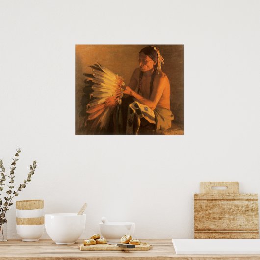 Poster Old War Bonnet par Joseph Henry Sharp (Cuisine)