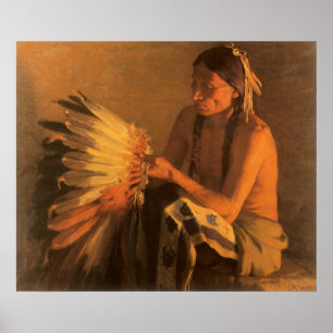 Poster Old War Bonnet par Joseph Henry Sharp