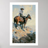 Poster Old West Cowboy of the Plains Art Imprimer l'affic (Devant)