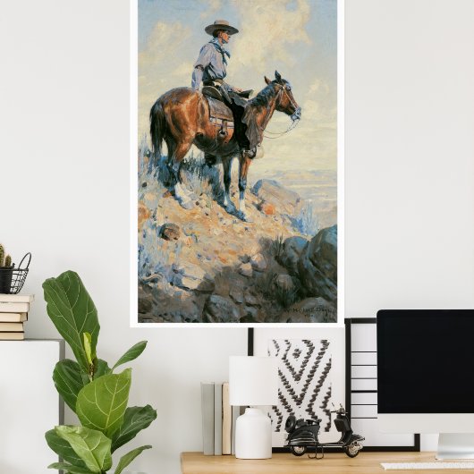 Poster Old West Cowboy of the Plains Art Imprimer l'affic (Bureau à domicile)