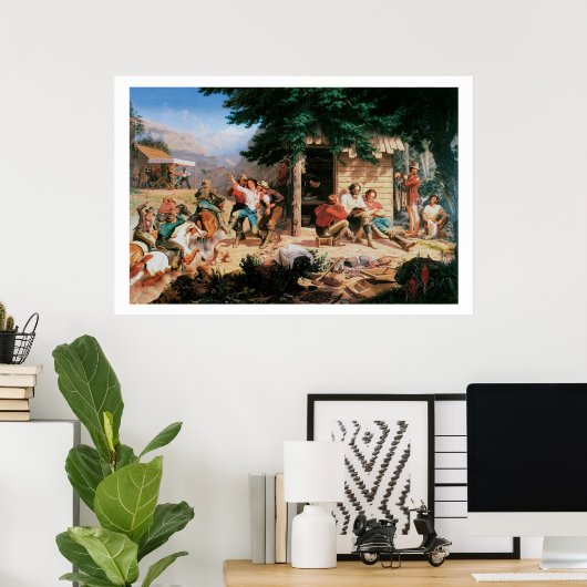 Poster Old West Sunday Morning Mines Art Imprimer l'affic (Bureau à domicile)