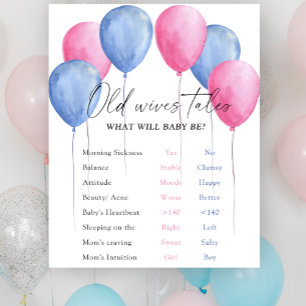 Poster Old Wives Tales Gender Reveve Board
