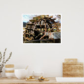 Poster Old Wood Waterwheel (Cuisine)