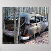 Poster Old Wrecked Station Wagon (Devant)