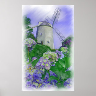 Poster Olde Cape Cod Windmill Oil Print (toile standard)