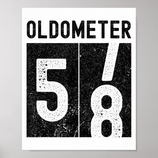 Poster Oldometer 58th Birthday Funny Retro Turning 58 Yea (Devant)